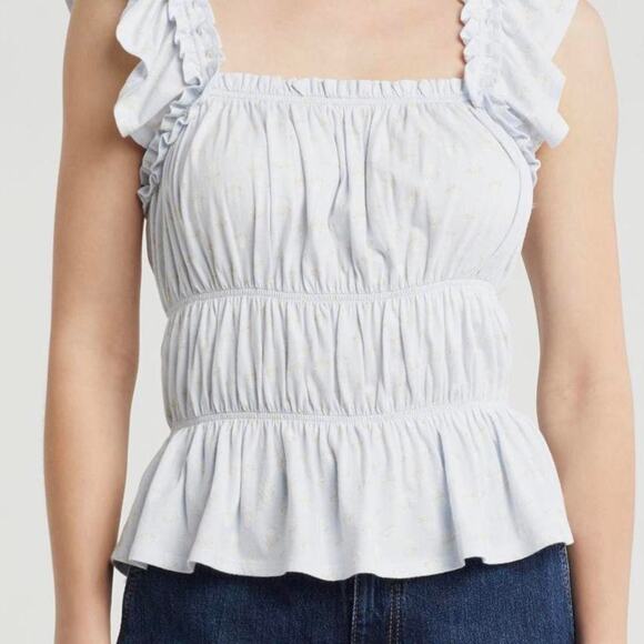 Melrose and market smocked top, peasant blouse, boho festival size L - Picture 1 of 1